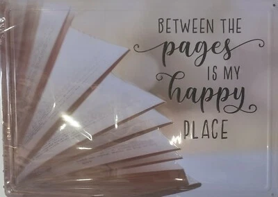 Letrero de metal 12"x17" entre páginas es mi lugar feliz Foto 1 de 2