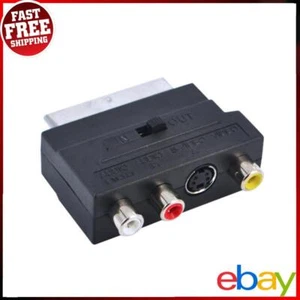 21Pin SCART Male to 3 RCA Female Converter TV Audio Video AV S-Video Adapter - Picture 1 of 10