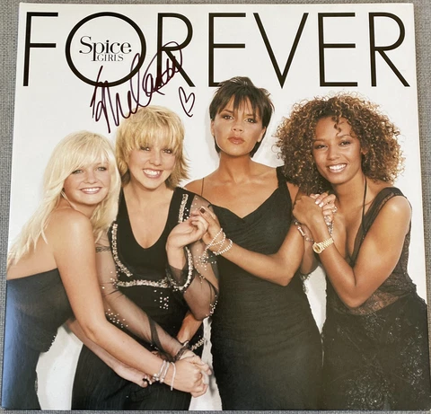 Sporty Spice Melanie C Signed IP Spice Girls FOREVER Vinyl Record LP - Authentic Cover