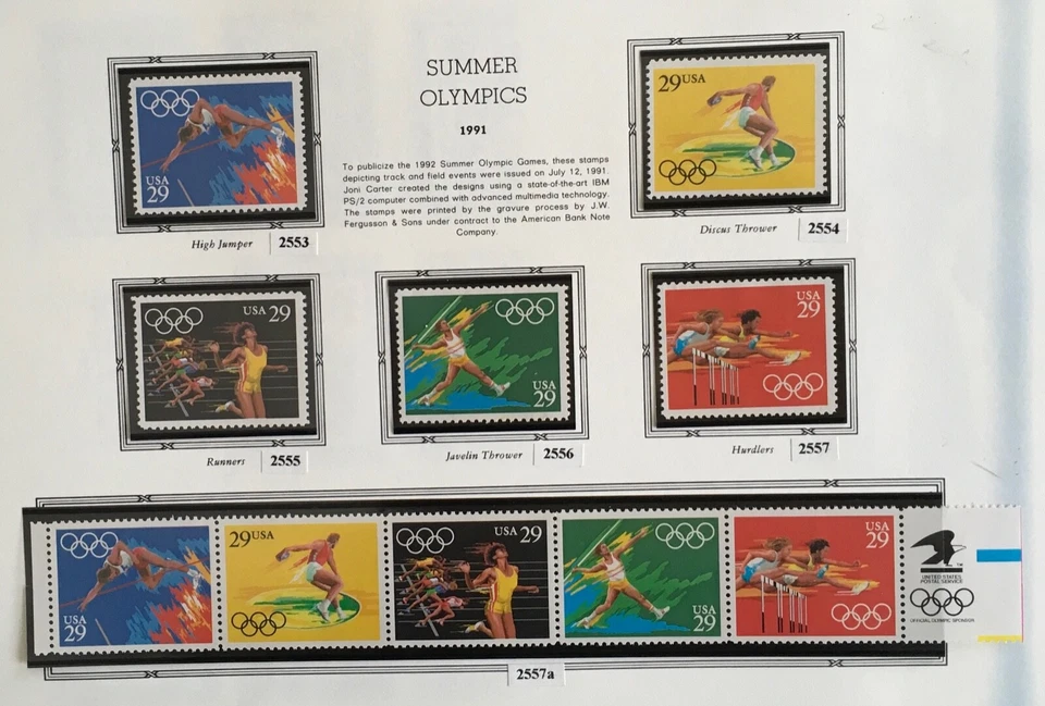 US 1991. Summer Olympic. Sc#2553-7,25537a. Set + Strip of 5. MNH. 29c - Image 1 of 1