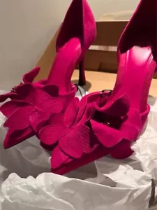 Mujer ZARA Primavera Nuevo Flor Decoración Tacones Altos Stiletto Puntera Hueca Zapatos - Imagen 1 de 15