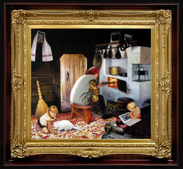 Print on Canvas of Oil Painting Arseni ~ CHRISTMAS 8,7" X 8" NO FRAME Art UK