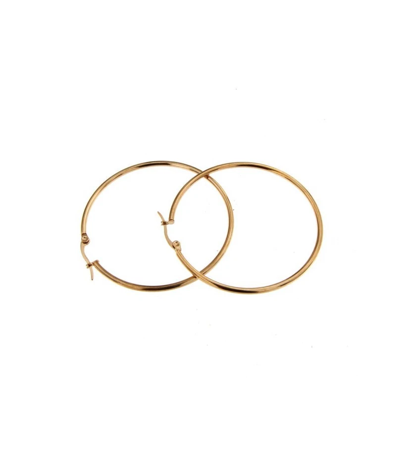 Orecchini Donna Cerchio Grande 5cm Acciaio Inox Oro - Eleganti e Anallergici - Immagine 1 di 1