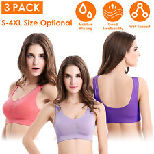 3Pack Women Seamless Sport Bras High Impact Running Yoga Workout Bra Solid Color