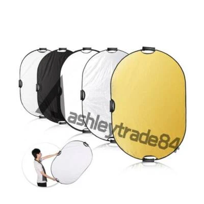 5 in1 Light Collapsible Portable Photo Reflector 80x120cm Diffuser Photography - Image 1 of 4