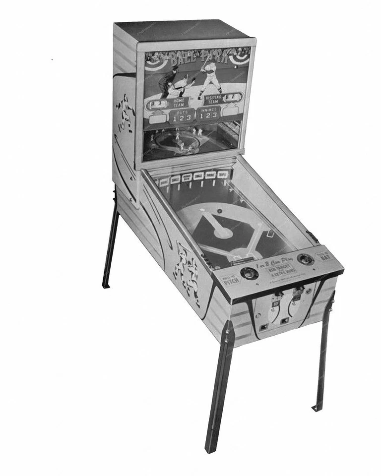 Máquina de béisbol Bally Ball Park 1960 reimpresión profesional de laboratorio fotográfico Foto 1 de 1