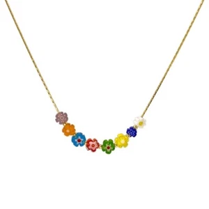 Temperament Vintage Glaze Flower Short Choker Necklaces Hot Girl Sweet Cool - Picture 1 of 10