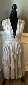 POL sleeveless light gray boho layered low back sundress size Large - Picture 1 of 7