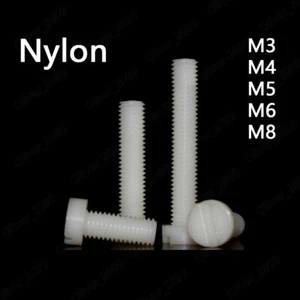 Tornillos blancos de nailon ranurados para cabeza de queso M3 M4 M5 M6 M8 - Imagen 1 de 6