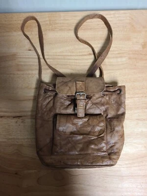 Mochila Bolso Wilson Vintage Cuero Envejecido Bolsillos Grandes/Cordón/Correas Foto 1 de 4