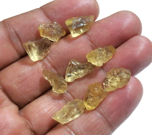 Wonderful Imperial Topaz Raw 9 Pcs Lot Size 12-16 MM Loose Gemstone For Jewelry - Picture 1 of 7