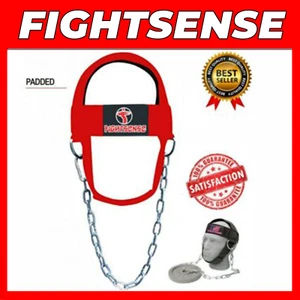 FIGHTSENSE Head Neck Harness Strap Neck Support  Lifting With Chain Red - Picture 1 of 5
