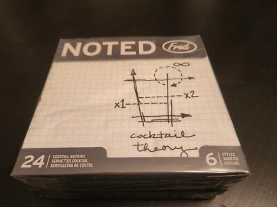 Fred Noted Cocktail Theory Servilletas de Cóctel Fiesta - Dos Juegos de 24 (48) - ¡Nuevo!  Foto 1 de 4
