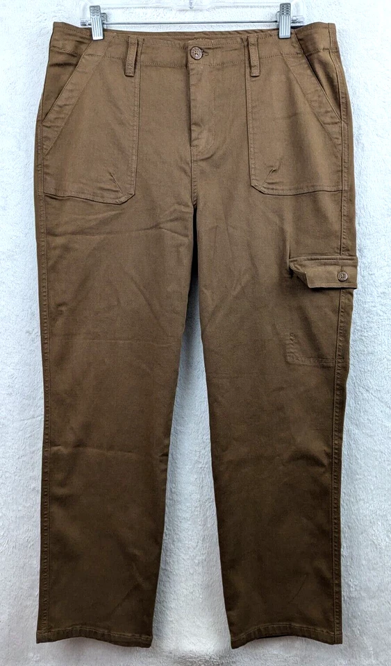 Kut From The Kloth sz 14 Pants Cargo ankle straight leg stretchy brown 1904 - Image 1 of 4