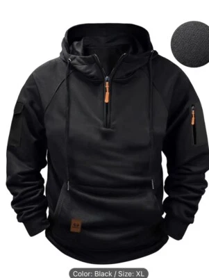 Long Sleeve Hooded Henley Shirt XL - Image 1 of 4