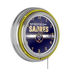 Unbranded Buffalo Sabres Yellow Logo Lighted Analog Neon Clock Quartz Round