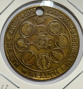 1930's Mizpah Magic Good Luck Token Kill the Jinx Faith Hope Success Friendship - Picture 1 of 3