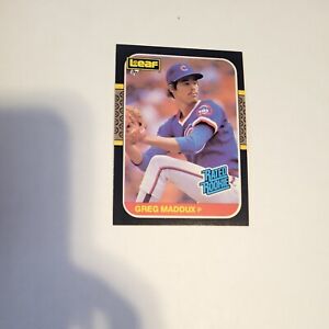 Greg Maddux 1987 Leaf Baseball Rated Rookie Chicago Cubs #36