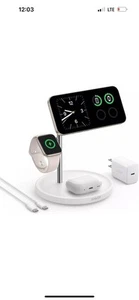 Anker MagGo 3-in-1 Wireless Charging Station Qi2 Certified 15W MagSafe Stand Kit - Picture 1 of 7