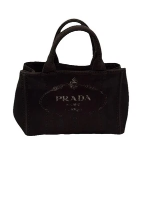 Prada Canapa Tote – Authentic – Black Denim – Pre-Loved - Image 1 of 4