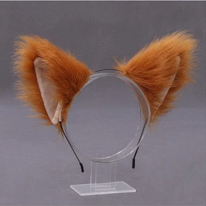 Faux Fur Fox Cat Ears Headband Hair Hoop Hairband Animal Ears Cosplay Party C... - Picture 1 of 14