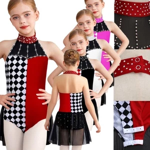 Mädchen Pullover Leotard Tanzkleidung Skaten Körperanzug Maskerade Glänzend - Picture 1 of 55