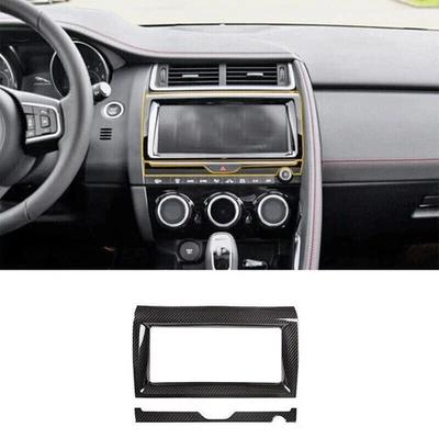 Panel de navegación consola central de fibra de carbono para Jaguar E-PACE 2018-2020 Foto 1 de 4