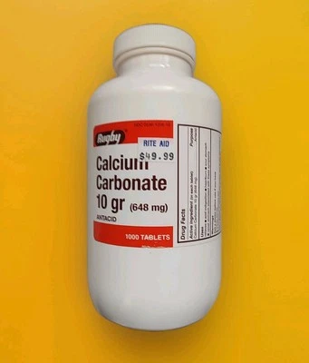 (1000 克拉)🏵️Rugby | 抗酸碳酸钙 | 648 毫克 | 有效期至 OCT 2025+ 银色 — 第 1/3 张图片