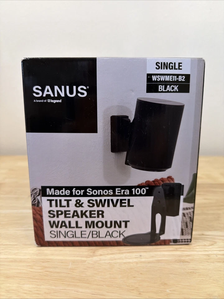 1 x Sanus WSWME11 Sonos Era 100™ Adjustable Speaker Wall Mount Black or White - Image 1 of 4