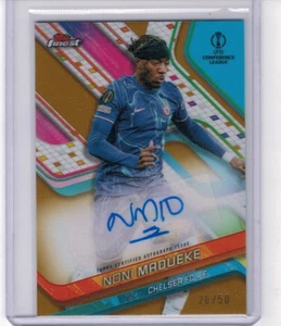 2024-25 Topps Finest UEFA CC Noni Madueke Gold Refractor Auto #'ed 20/50 - Picture 1 of 1