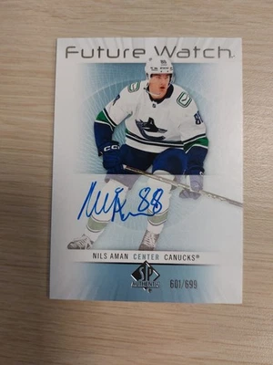 2022-2023 SP AUTHENTIC #210 NILS AMAN RC FUTURE WATCH RETRO AUTO ROOKIE 601/699 - Image 1 of 2