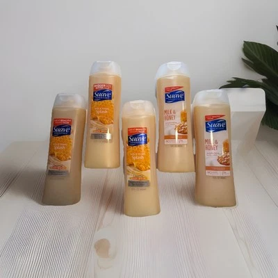 Suave Essentials Jabón Corporal Hidratante Leche y Miel 15 OZ Lote 5 De Colección Cremoso Foto 1 de 4