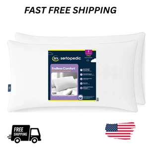 Endless Comfort Hypoallergen Bettkissen 2er Pack King/Groß Antimikrobiell Weiche Baumwolle - Bild 1 von 14