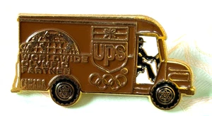 UPS Delivery Van Rare Enamel Lapel Pin Badge Worldwide Olympic Partner CANADA - Picture 1 of 2