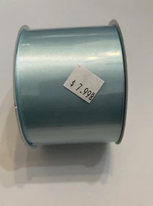 2 1/2” x 10 Yard Satin Ribbon . Light Blue Green Baby Wedding Kids - Picture 1 of 4