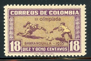 COLOMBIA MH Selections: Scott #429 18c 3rd National Olympics BARRANQUILLA CV$10+ - Picture 1 of 1