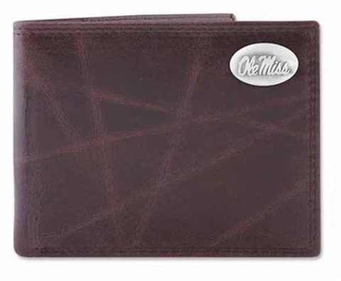ZeppelinProducts UMS-IWT1-WRNK-BRW Ole Miss Passcase Wrinkle Leather Wallet Cover