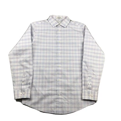 Calvin Klein Shirt Boy’s 16 White Plaid Button Up Long Sleeves Lightweight * - Image 1 of 4
