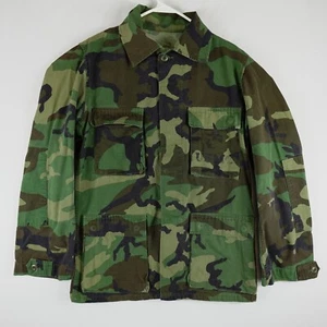 Authentic USMC Issued Combat Coat - Woodland Camo Pattern Small Long Flaws - Picture 1 of 16
