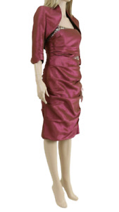 John Charles 25063 Vintage Pink Wedding Occasion Formal Dress & Bolero UK 10 38