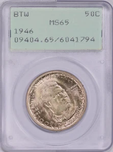 1946 Booker T. Washington Silver Half Dollar 50c Coin PCGS MS-65 Rattler - Picture 1 of 3