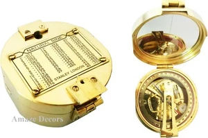 Shiny Brass Brunton Handmade Nautical Marine Transit Compass - Picture 1 of 4