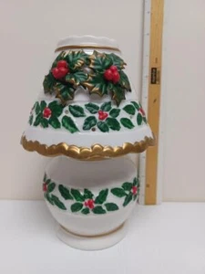 Vintage Christmas Ceramic American Burner Lamp - Heats with Oil - Fast Ship -USA - Imagen 1 de 2