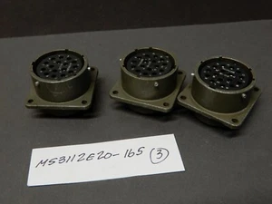 Bendix MS3112E20-16S Panel Mount Circular Sockets 16 Pin Qty 3 NOS - Picture 1 of 4