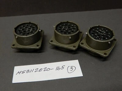 Bendix MS3112E20-16S Panel Mount Circular Sockets 16 Pin Qty 3 NOS - Image 1 of 4