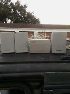 Set of 4 Silver Panasonic Surround Sound Speakers Good Condition - Picture 1 of 2