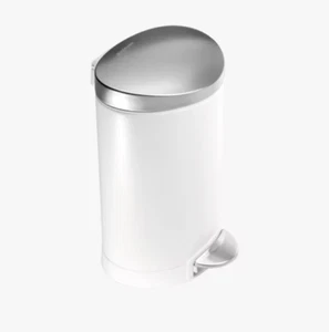 simplehuman Semi-Round Pedal Bin, 6L, White - Picture 1 of 8