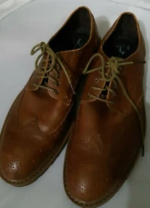 Marc Anthony Wingtip Oxfords Shoes Men's Leather Full Brogue Brown Size 12 M - Picture 1 of 8