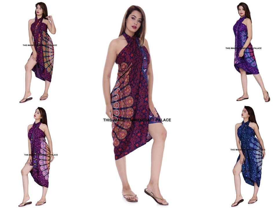 Menge Von 5 PC Sarong Indian Mandala Batik Kleidung Großhandel Wrap Strandkleid - Bild 1 von 4