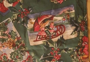 2 ANTIGUAS COLCHONETAS VINTAGE Papá Noel algodón lino vacaciones - Imagen 1 de 5